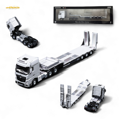 TimeMicro & Perka BENZ FLATBED TRANSPORT VEHICLE - White 1:64