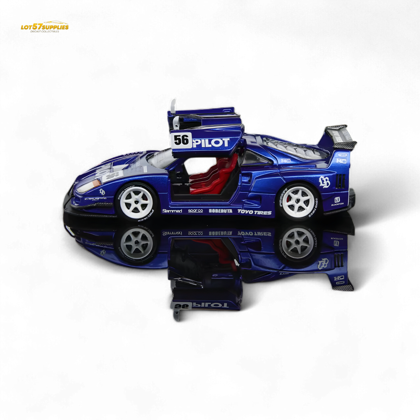 Demon King Auto F40 LB-Works Wide-Body Gull Wing Gate Modified - PILOT Livery 1:64