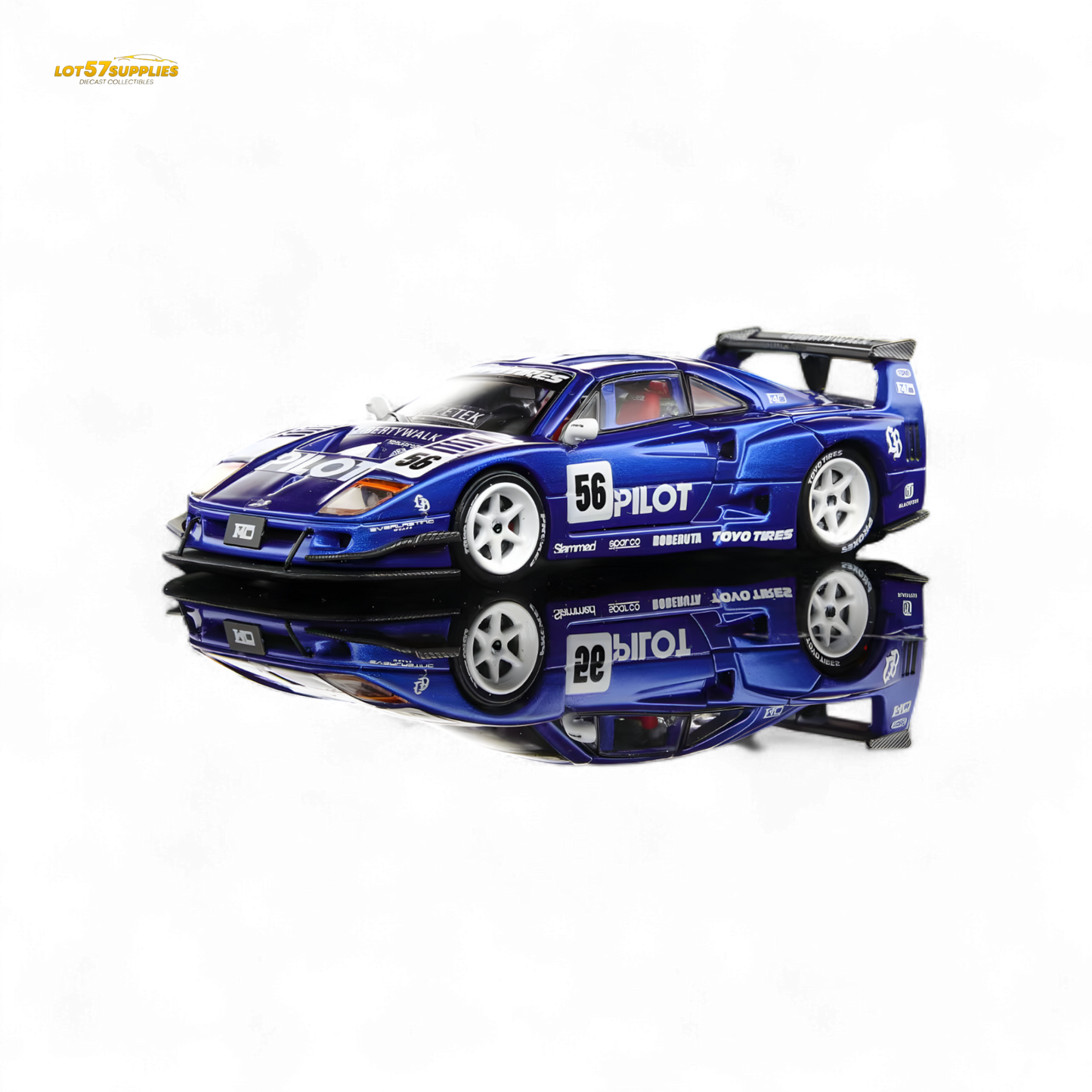 Demon King Auto F40 LB-Works Wide-Body Gull Wing Gate Modified - PILOT Livery 1:64