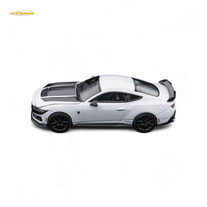 DCM Mustang Dark Horse - Crystal White - Black Wheels 1:64