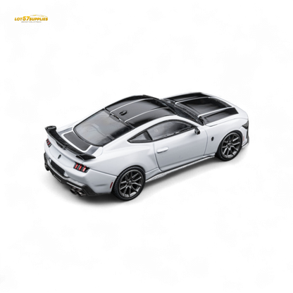 (Pre-Order) DCM Mustang Dark Horse - Crystal White - Titanium Wheels 1:64