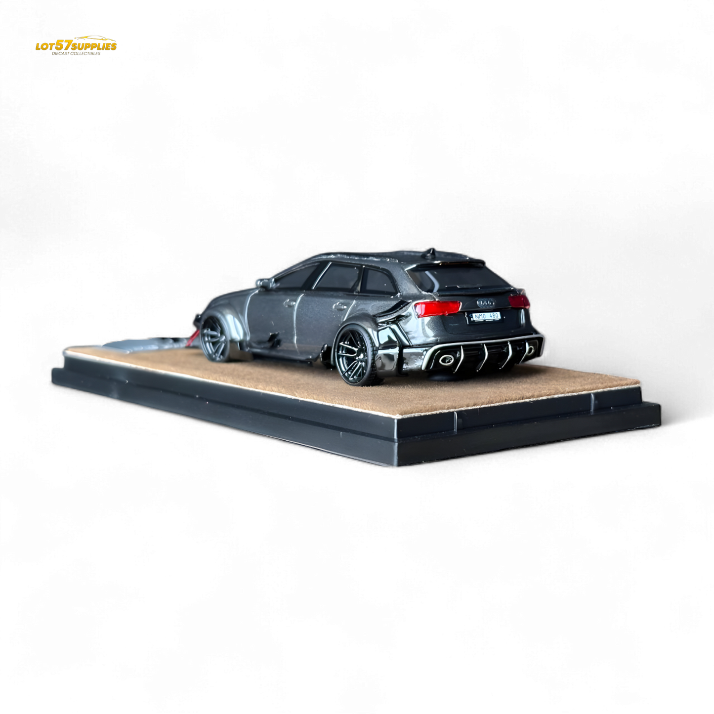 Qidian Model Audi RS6 Avant (C7) Crock Station wagon DTM Wide-Body Modified  - Gungrey 1/64