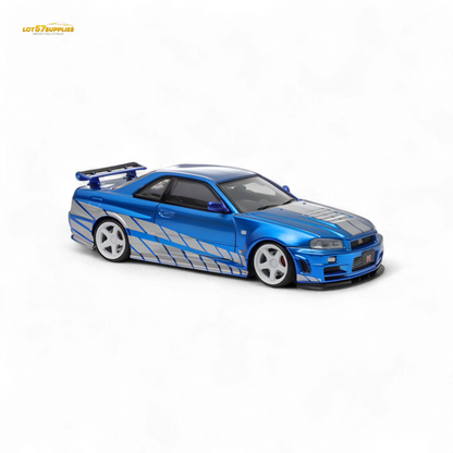 Fast Speed Skyline GT-R R34 Nismo Z-Tune Blue 1:64