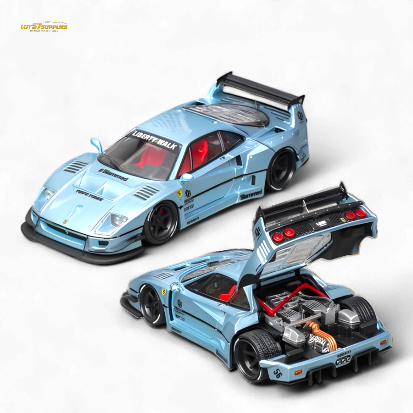 (Pre-Order) Star Model F40 LB-Works WideBody - Ice Blue Ordinary 1:64