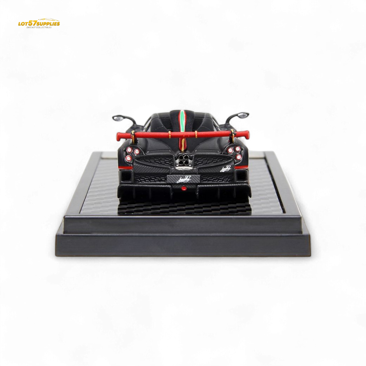 (Pre-Order) LCD Pagani Imola - Matte Black Carbon with Italian Flag 1:64