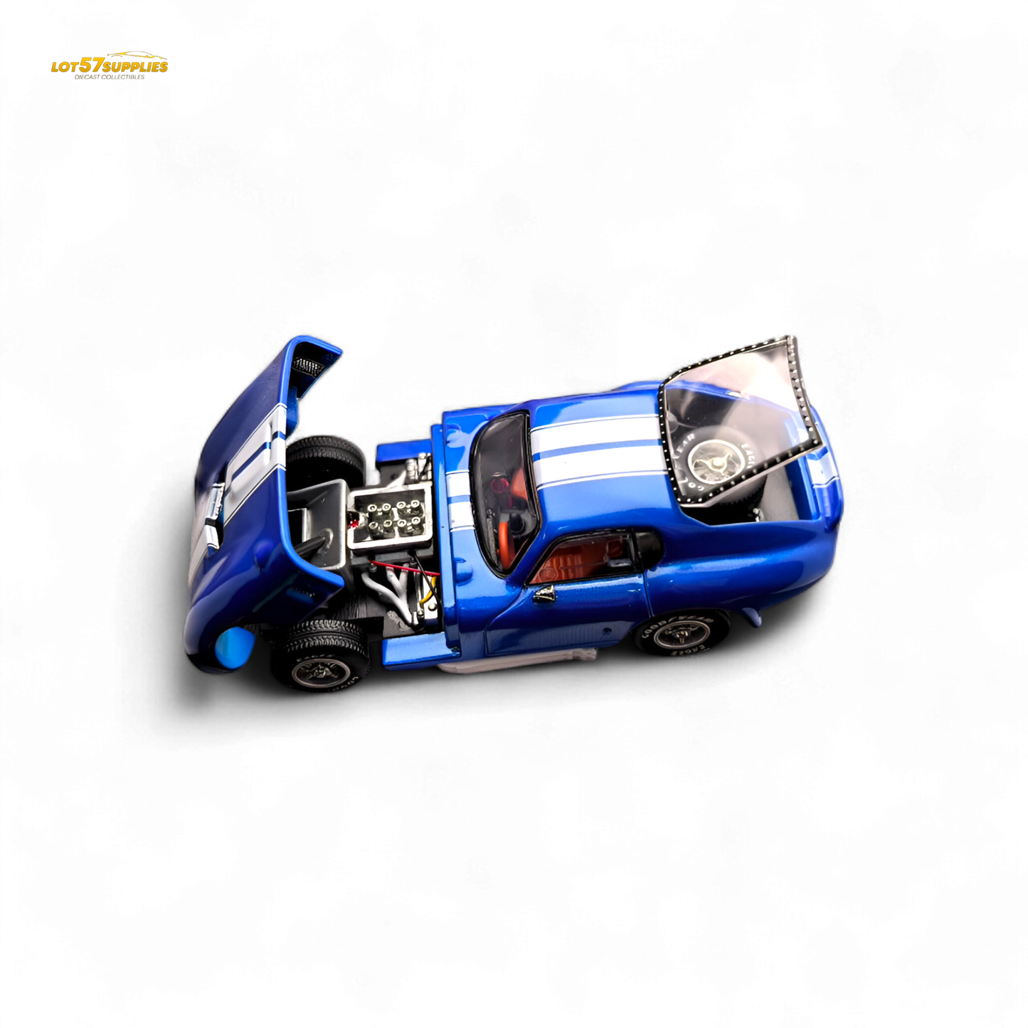 Fine Works64 Shelby Daytona - Blue with White Stripes 1:64