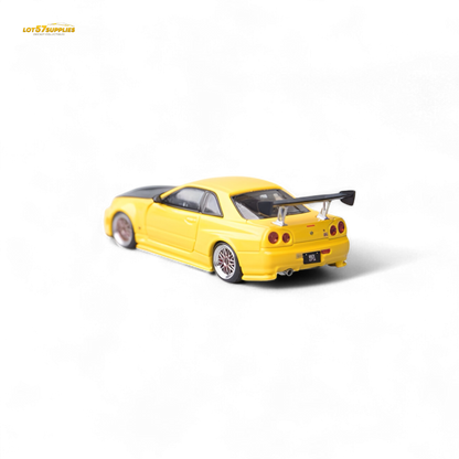 Focal Horizon Nissan Skyline GT-R R34 Z-Tune Carbon-Hood Version Yellow 1:64