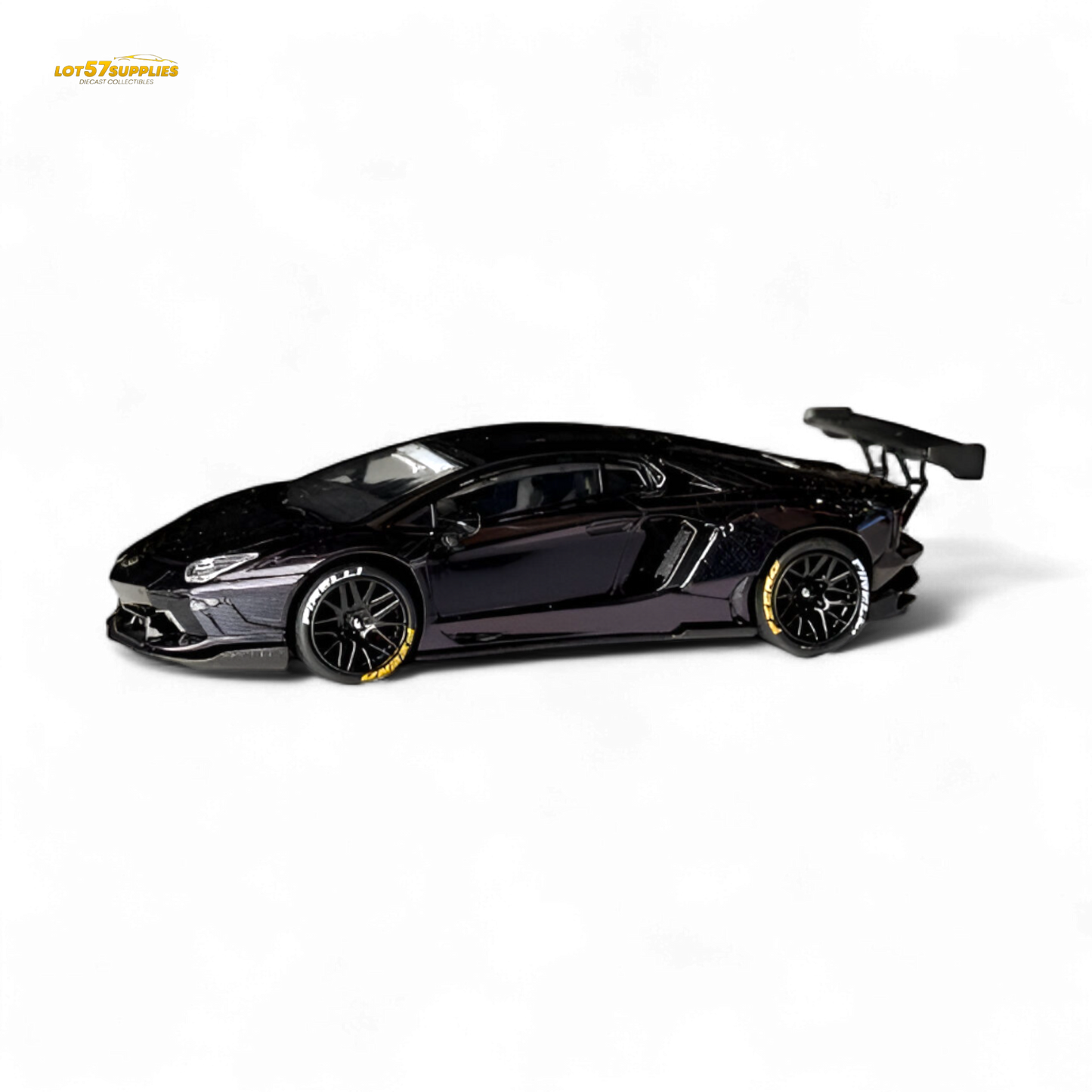 King Model Lamborghini Aventador LP700-4 Purple Carbon Fiber 1:64