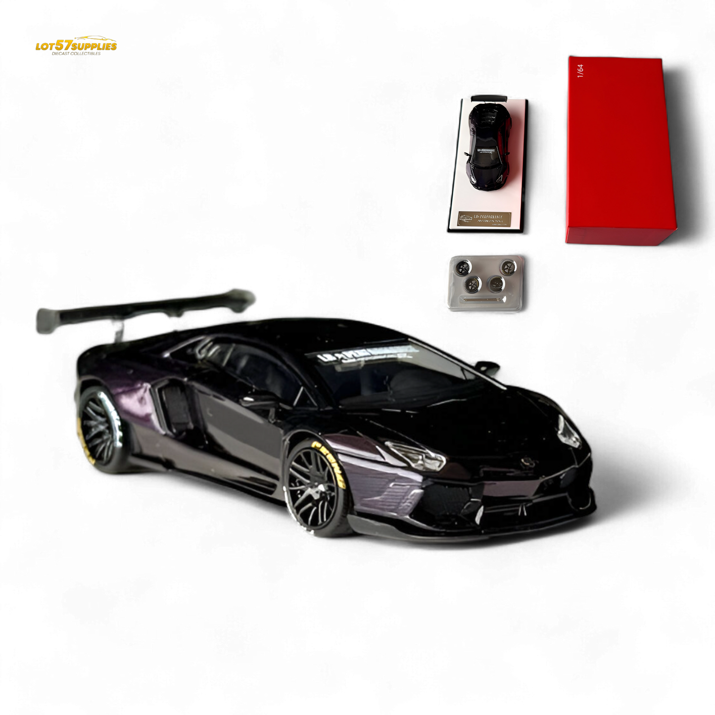 King Model Lamborghini Aventador LP700-4 LB 1.0 Purple Carbon Fiber 1:64
