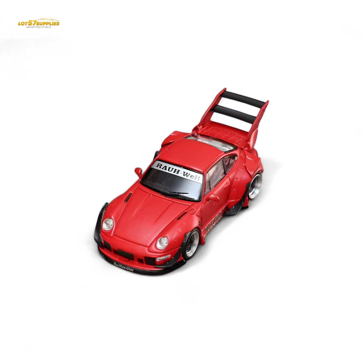 (Pre-Order) Street Weapon RWB 993 NAGINATA RED LIVERY - HIGHER TAIL SINGLE EXHAUST - 1:64