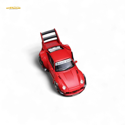 (Pre-Order) Street Weapon RWB 993 NAGINATA RED LIVERY - HIGHER TAIL SINGLE EXHAUST - 1:64