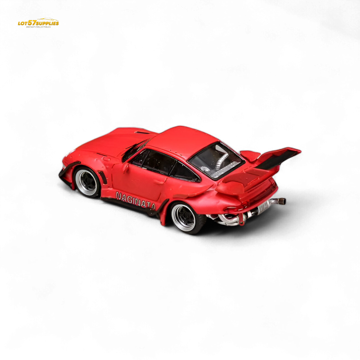 (Pre-Order) Street Weapon RWB 993 NAGINATA RED LIVERY - HIGHER TAIL SINGLE EXHAUST - 1:64