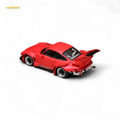 (Pre-Order) Street Weapon RWB 993 NAGINATA RED LIVERY - HIGHER TAIL SINGLE EXHAUST - 1:64