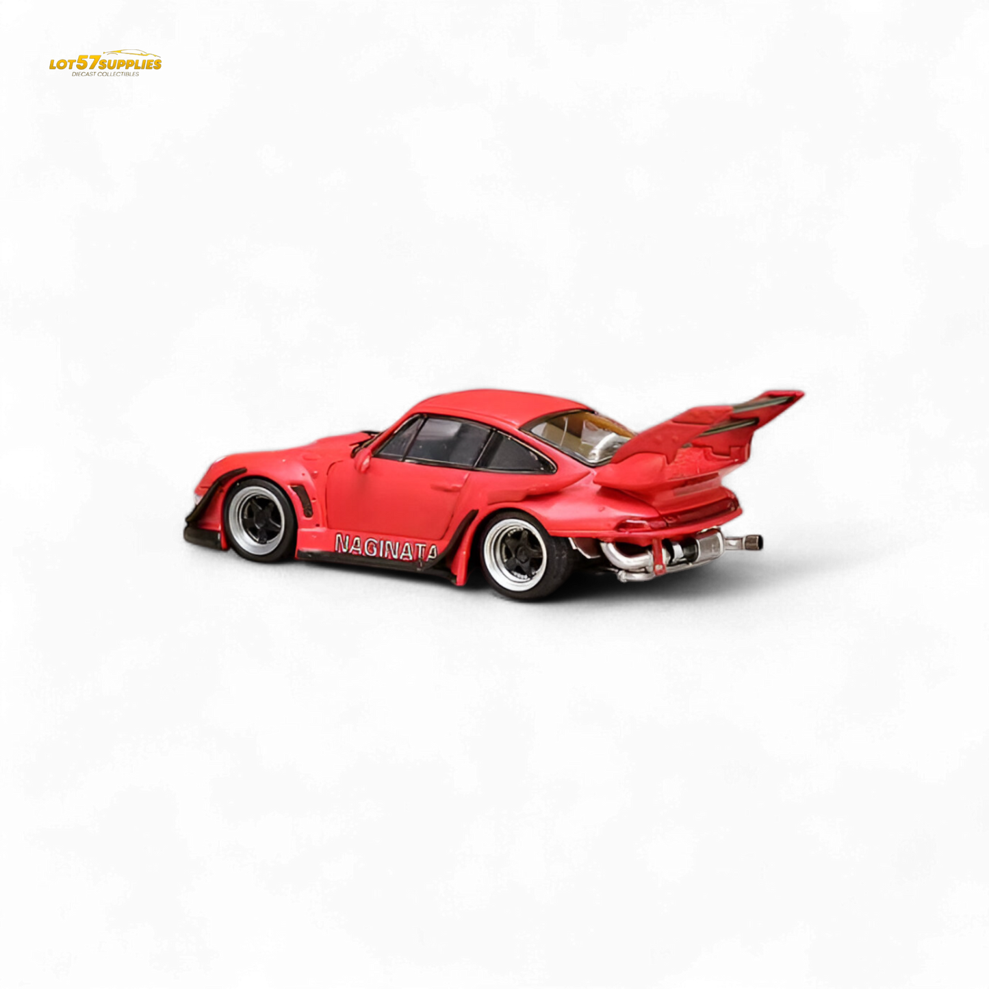 (Pre-Order) Street Weapon RWB 993 NAGINATA RED LIVERY - HIGHER TAIL SINGLE EXHAUST - 1:64