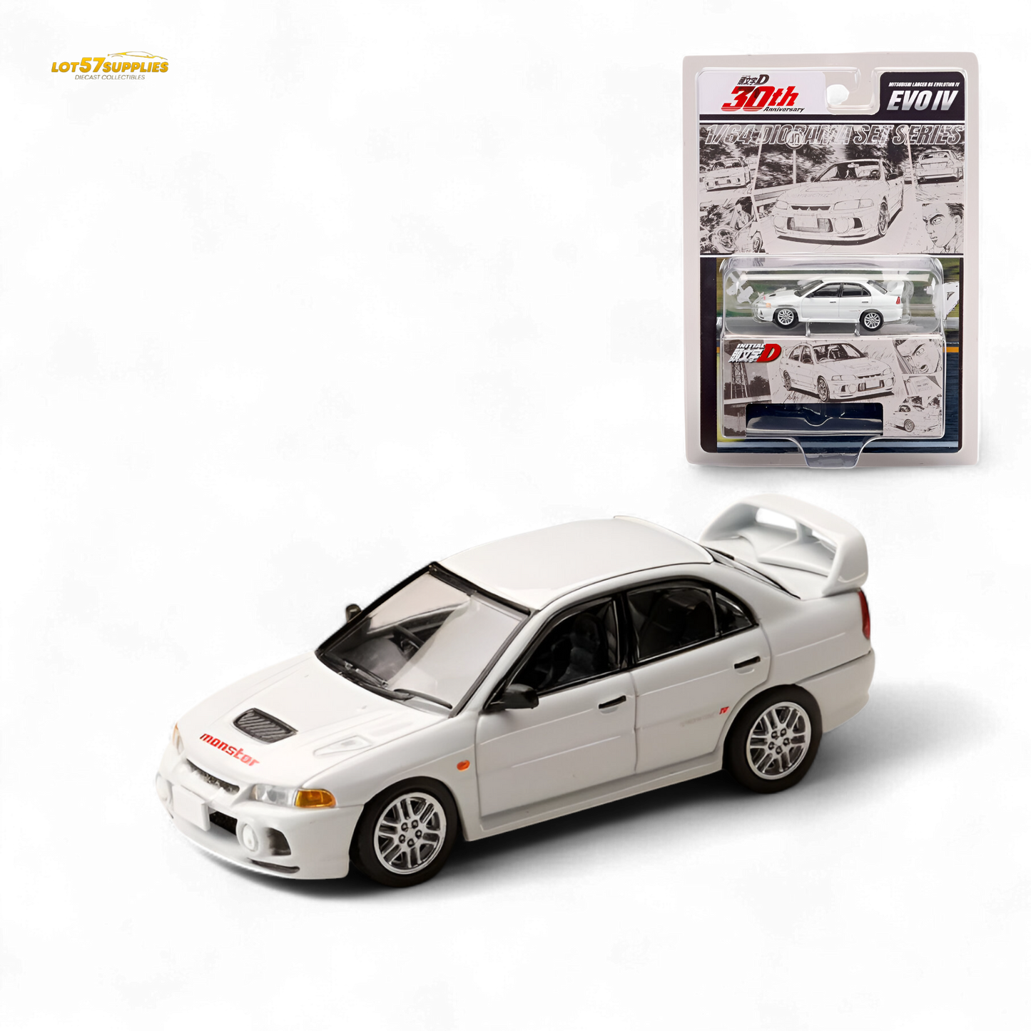 (Pre-Order) Hobby Japan Mitsubishi Lancer RS Evolution IV - White 1:64