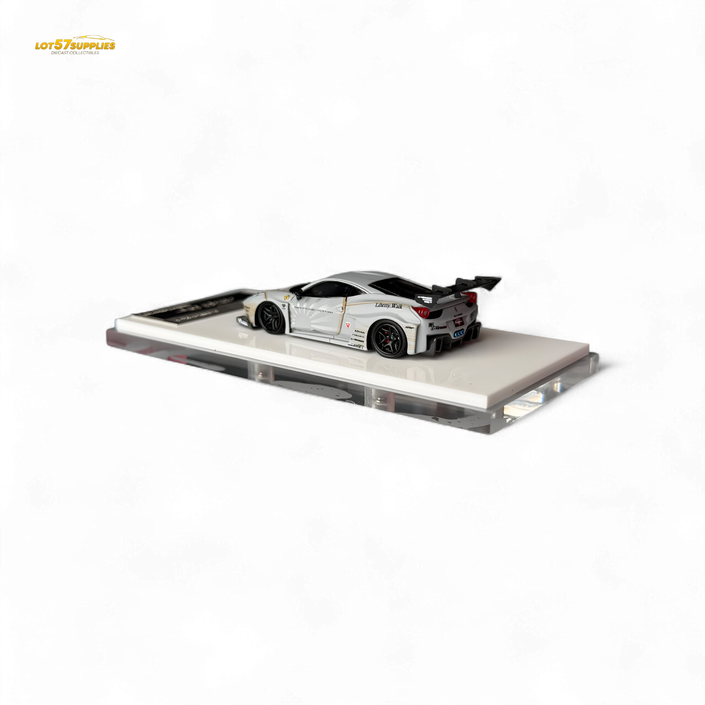 Flame Supercar LB458GT LB Wide-Body - Matte Grey 1:64 Resin