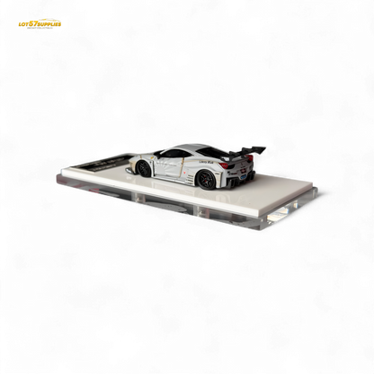 Flame Supercar LB458GT LB Wide-Body - Matte Grey 1:64 Resin