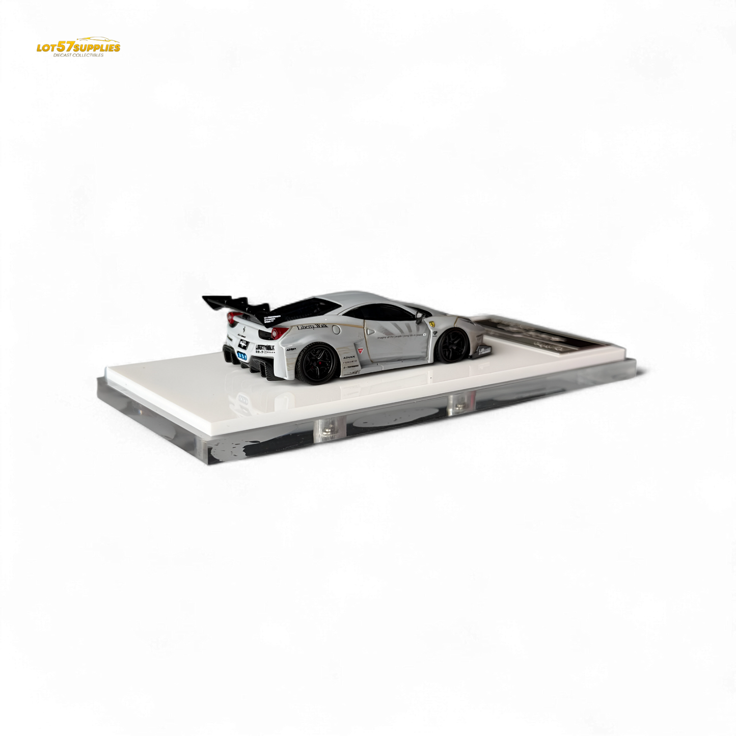 Flame Supercar LB458GT LB Wide-Body - Matte Grey 1:64 Resin