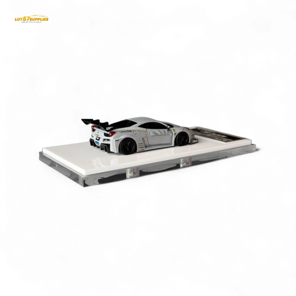Flame Supercar LB458GT LB Wide-Body - Matte Grey 1:64 Resin