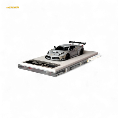 Flame Supercar LB458GT LB Wide-Body - Matte Grey 1:64 Resin