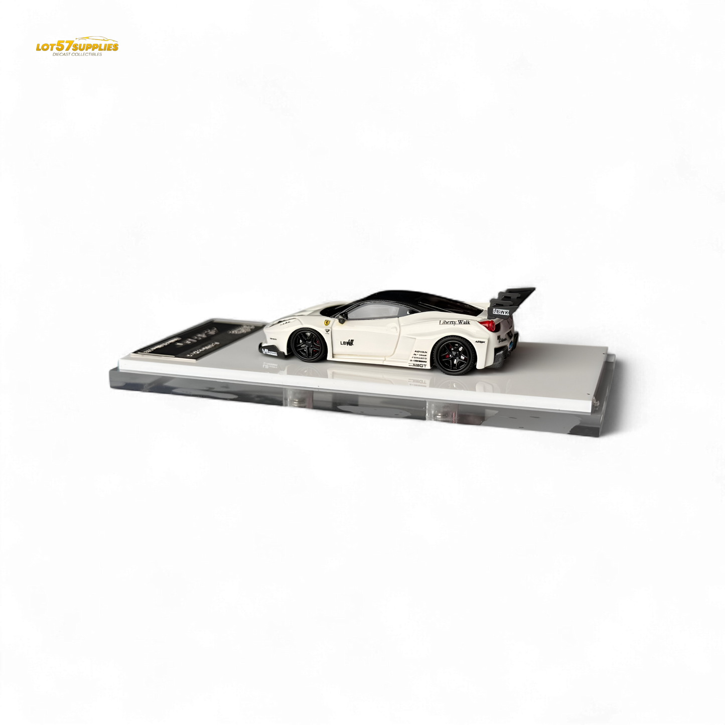 Flame Supercar LB458GT LB Wide-Body - White 1:64 Resin
