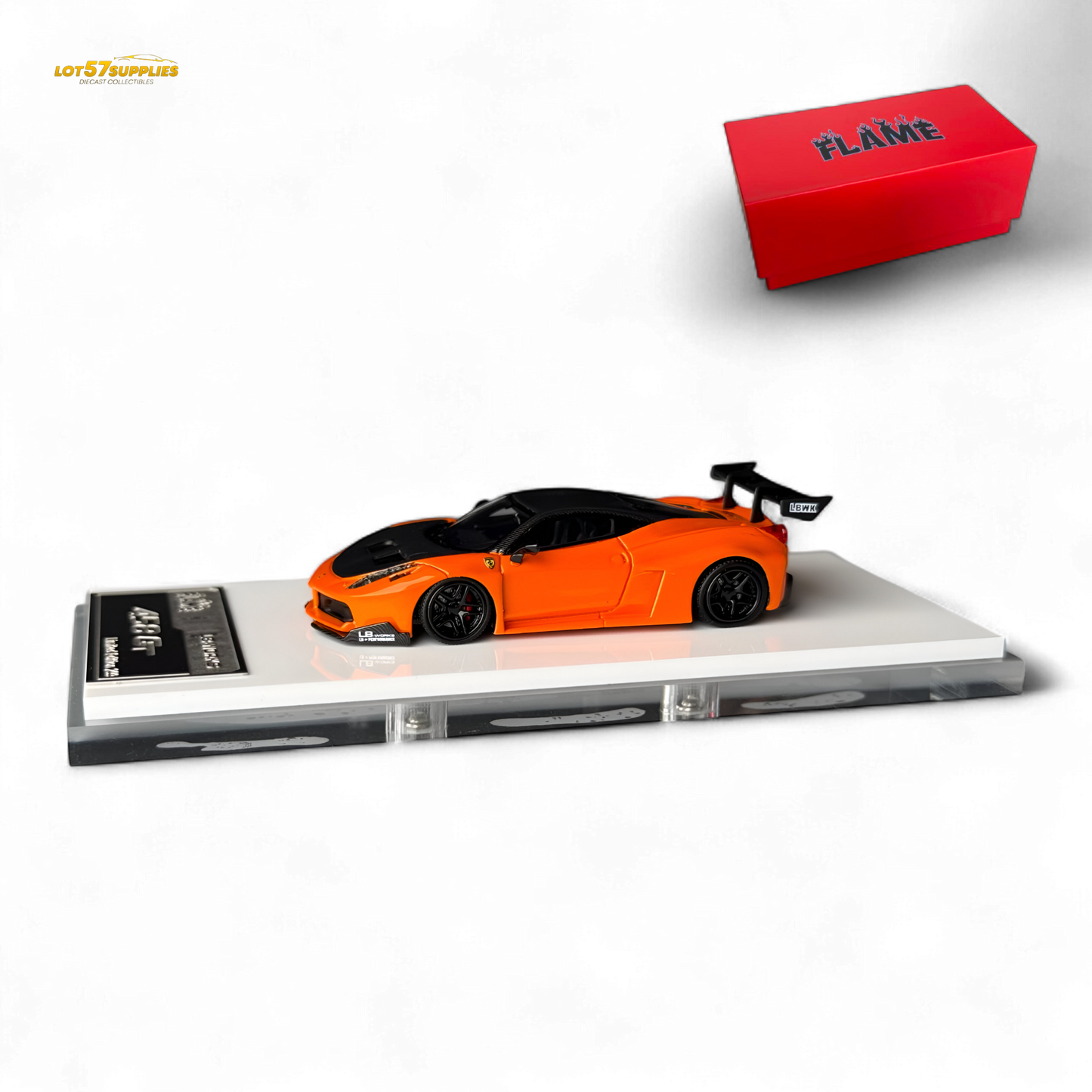 Flame Supercar LB458GT LB Wide-Body - Pearl Orange 1:64 Resin