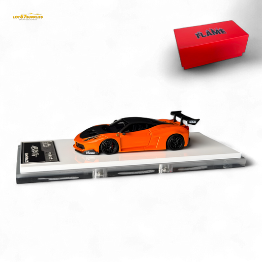 Flame Supercar LB458GT LB Wide-Body - Pearl Orange 1:64 Resin