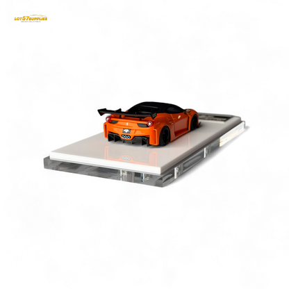 Flame Ferrari 458 LB Wide-Body Pearl Orange 1:64