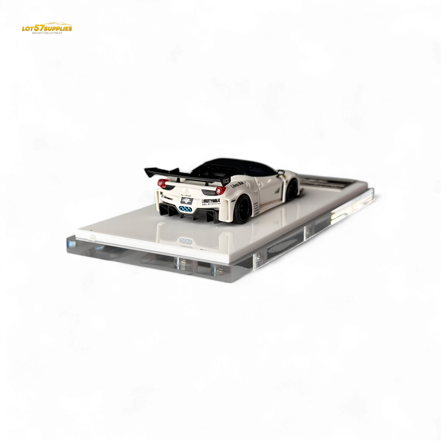 Flame Supercar LB458GT LB Wide-Body - White 1:64 Resin