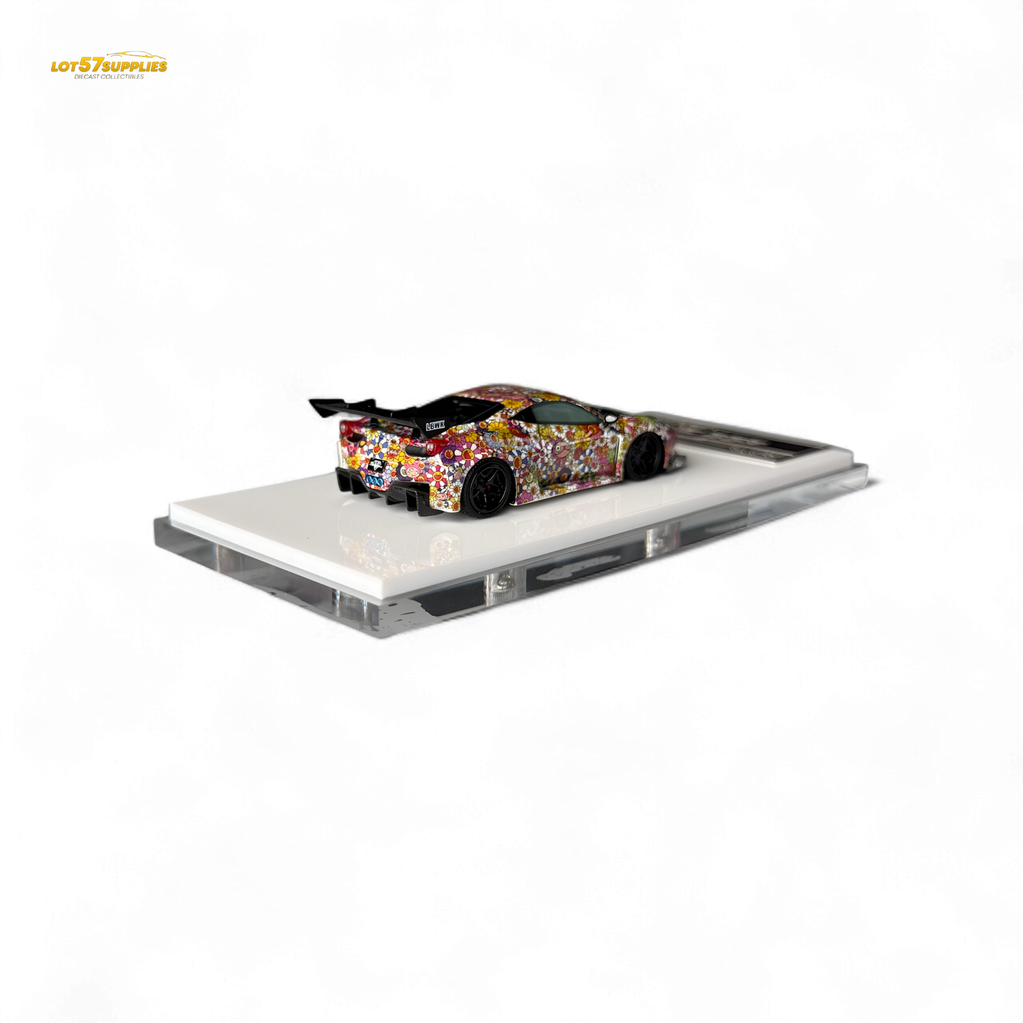Flame Supercar LB458GT LB Wide-Body - Takashi Murakami Flower Livery - Glows in dark 1:64 Resin