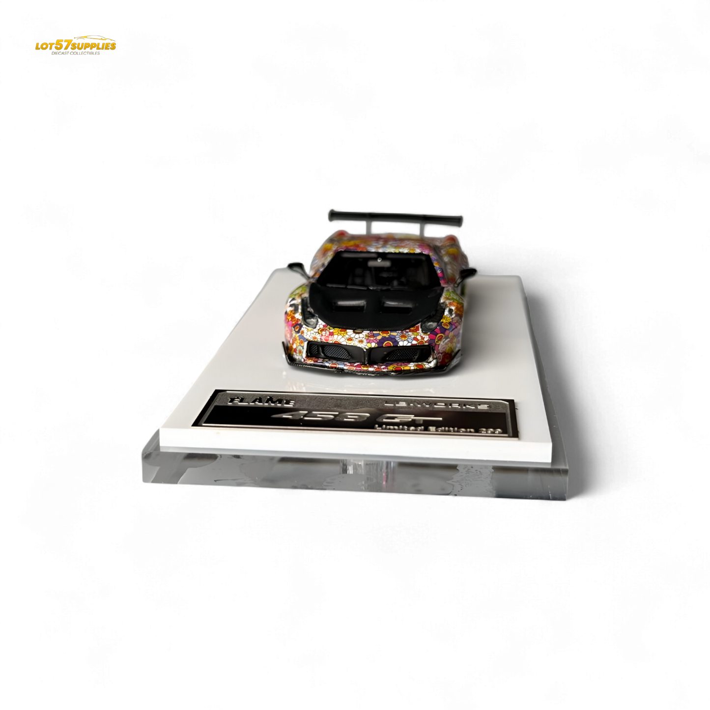 Flame Supercar LB458GT LB Wide-Body - Takashi Murakami Flower Livery - Glows in dark 1:64 Resin