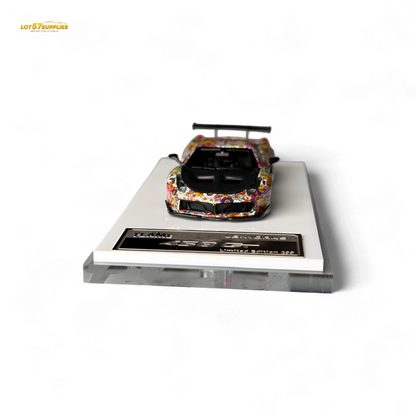 Flame Ferrari 458 GT LB Wide-Body - Takashi Murakami Flower Livery - Glows in dark 1:64 Resin