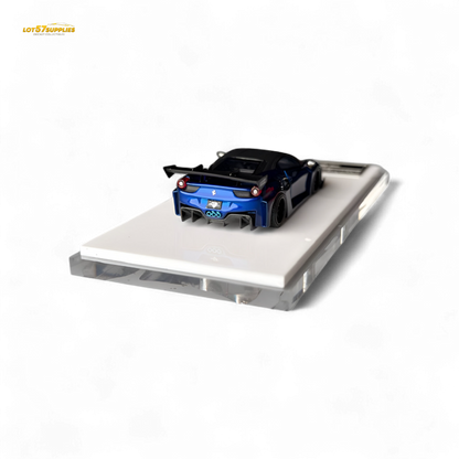 Flame Supercar LB458GT - Metallic Blue 1:64 Resin