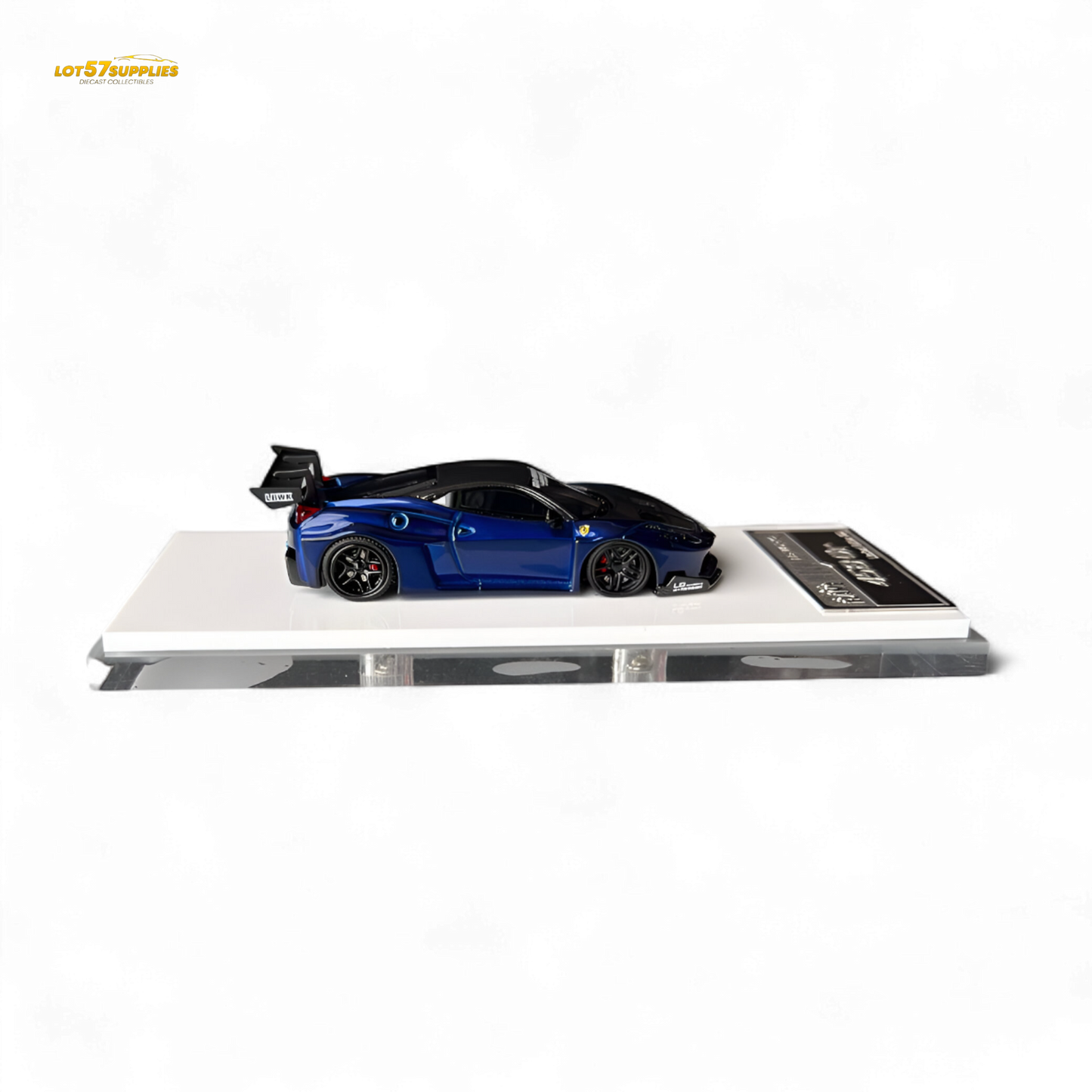 Flame Supercar LB458GT - Metallic Blue 1:64 Resin
