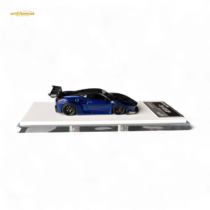 Flame Supercar LB458GT - Metallic Blue 1:64 Resin