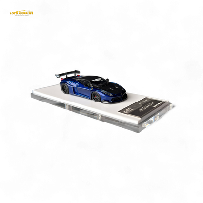 Flame Supercar LB458GT - Metallic Blue 1:64 Resin