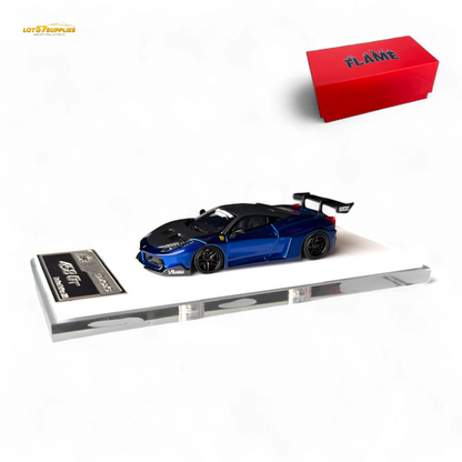 Flame Supercar LB458GT - Metallic Blue 1:64 Resin