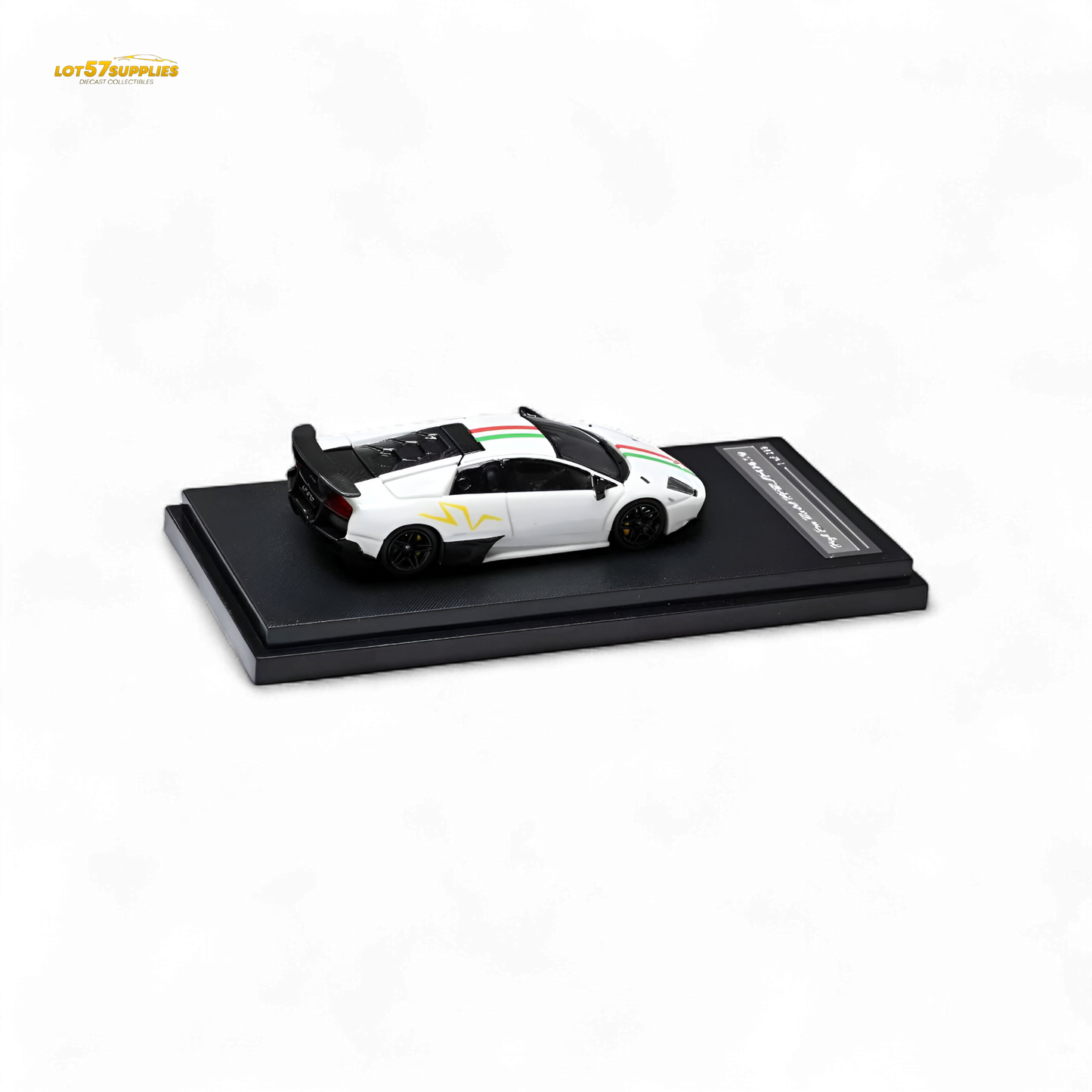 High Rev Model Lamborghini Murcielago LP670-4 SV - White Italian Stripes 1:64