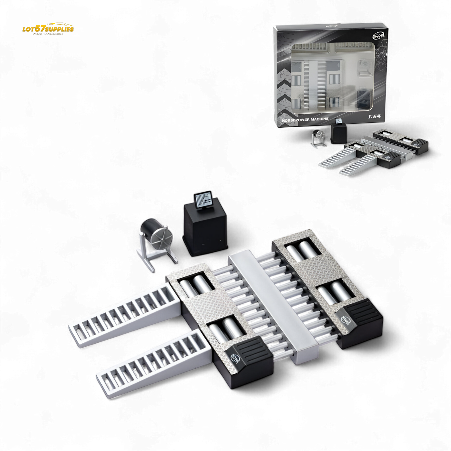 (Pre-Order) ModelModel 1:64 Horsepower Dyno Machine - Black 1:64