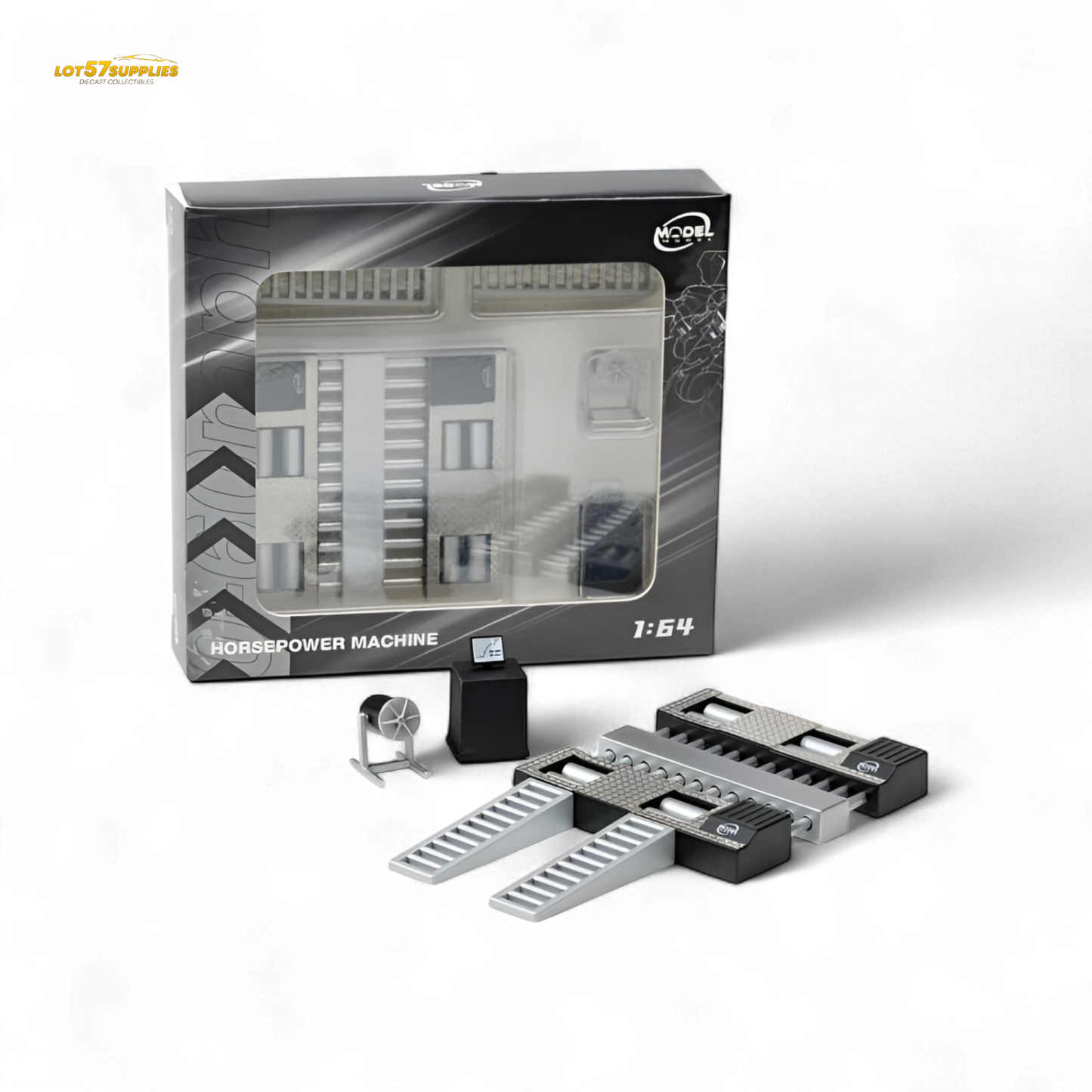 (Pre-Order) ModelModel 1:64 Horsepower Dyno Machine - Black 1:64