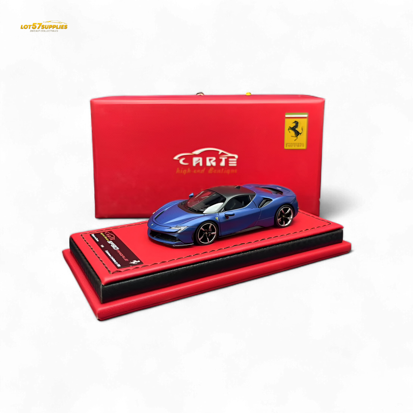 ART Ferrari SF90 Resin - Abu Dhabi Blue Hardtop - 99 Pcs Lim Ed 1:64