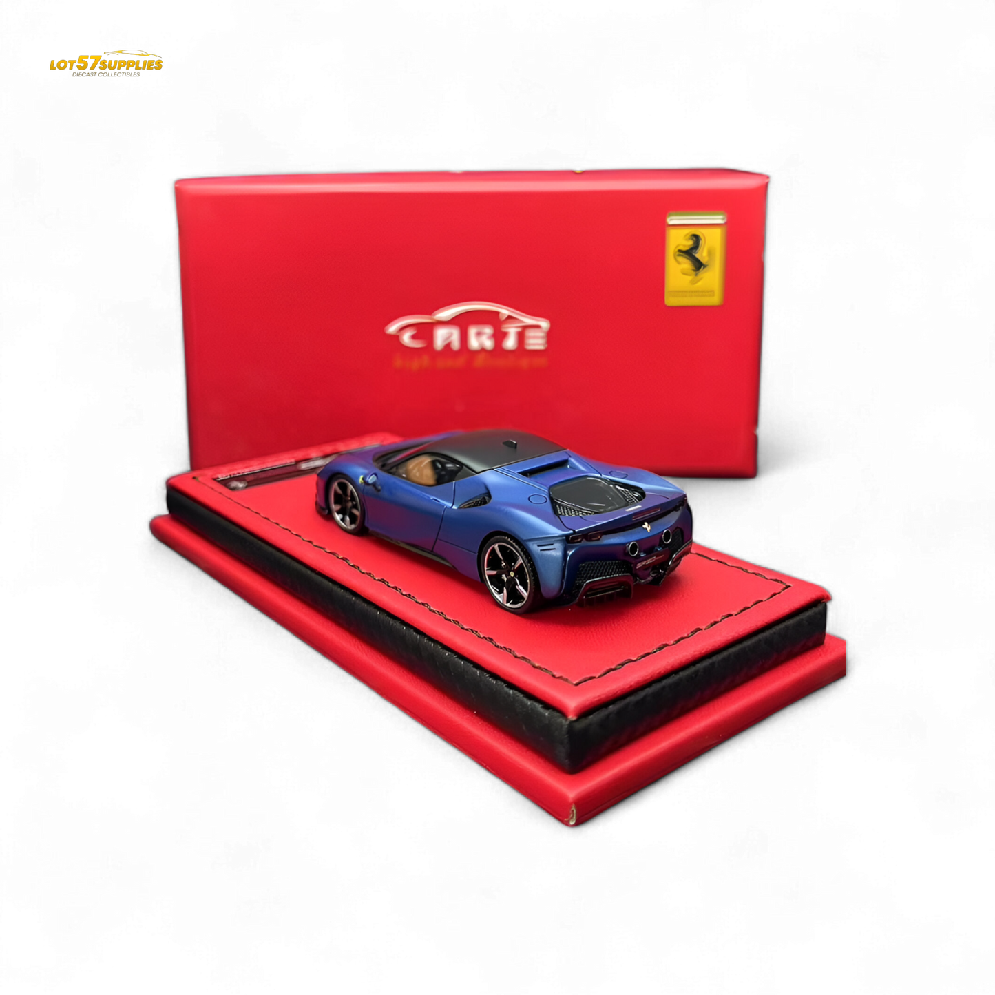 ART Ferrari SF90 Resin - Abu Dhabi Blue Hardtop - 99 Pcs Lim Ed 1:64