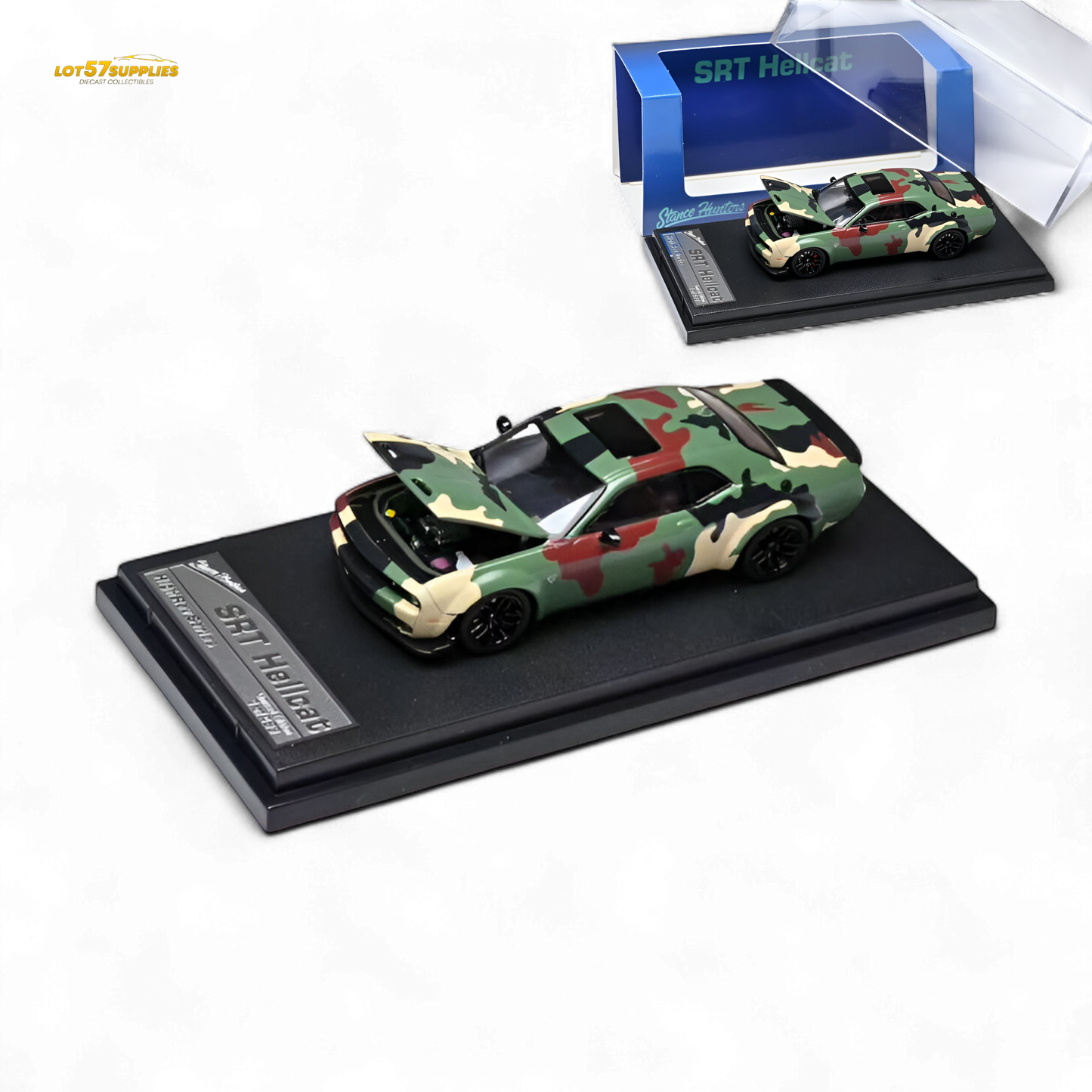 (Pre-Order) Stance Hunters Dodge Challenger SRT Hellcat DPM-95 - Army Green 1:64