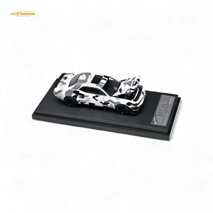 (Pre-Order) Stance Hunters Dodge Challenger SRT Hellcat M90 Arctic Camo White Blue - White Blue 1:64