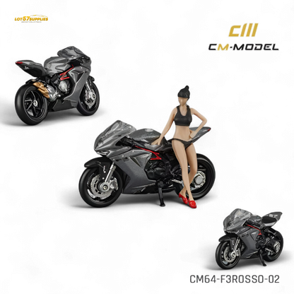 CM Model MV Agusta F3 Rosso - Metallic Gray 1:64