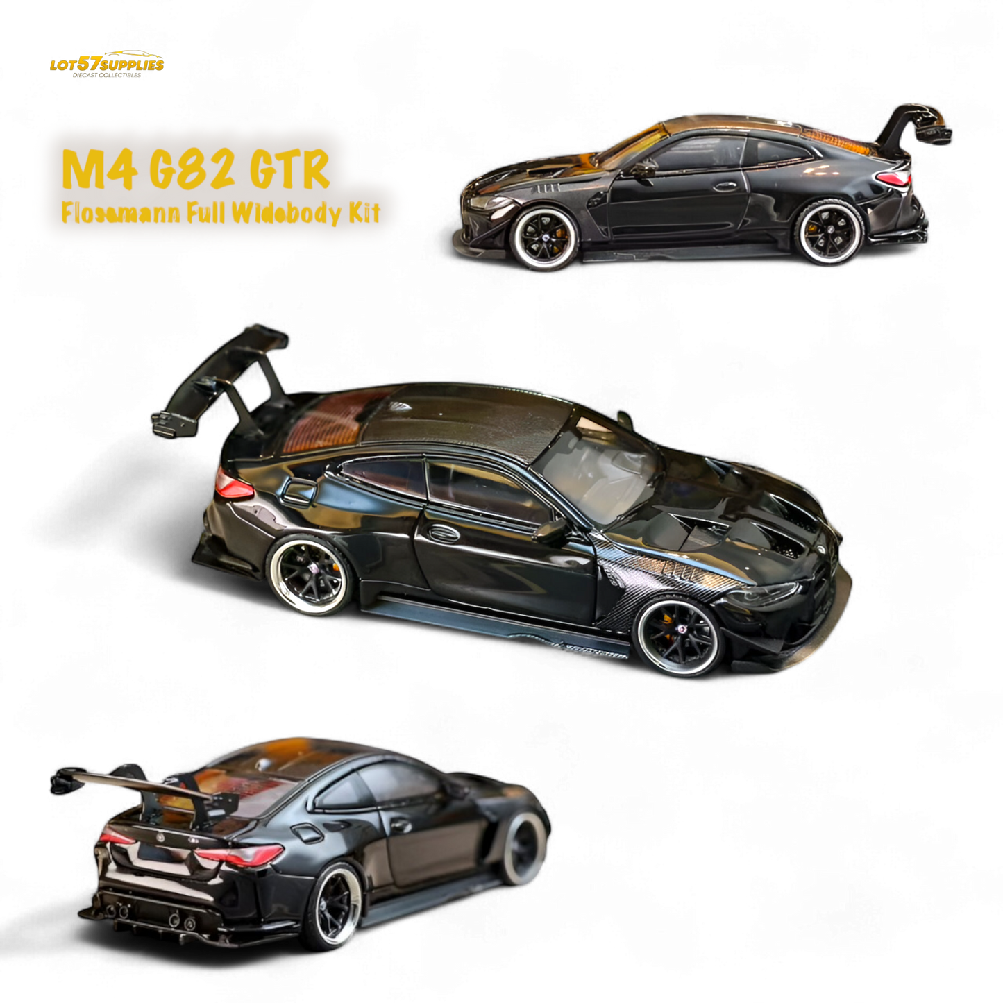 (Pre-Order) SW BMW M4 Flossmann Full Widebody Kit G82 GTR - Bright Black 1:64