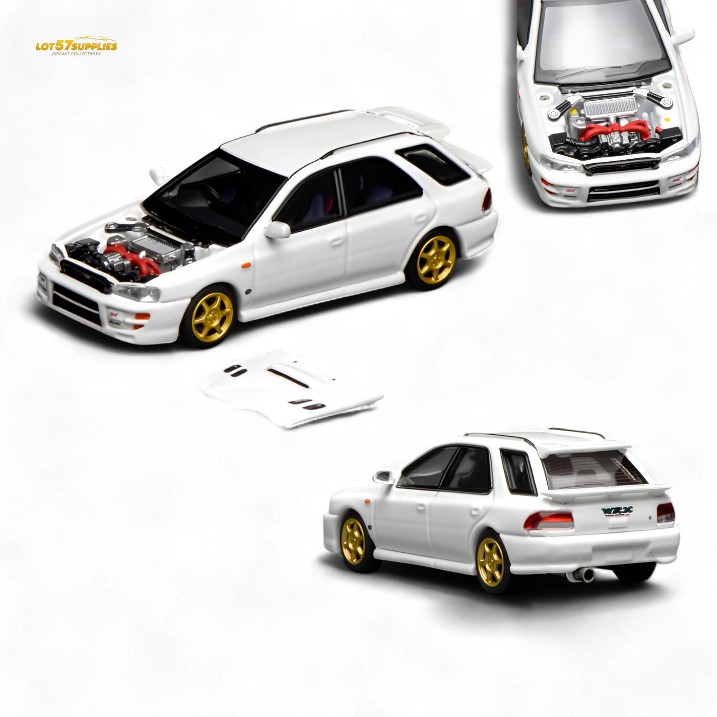 (Pre-Order) Motorhelix Subaru Impreza Wagon WRX STi Version VI - Pure White 1:64