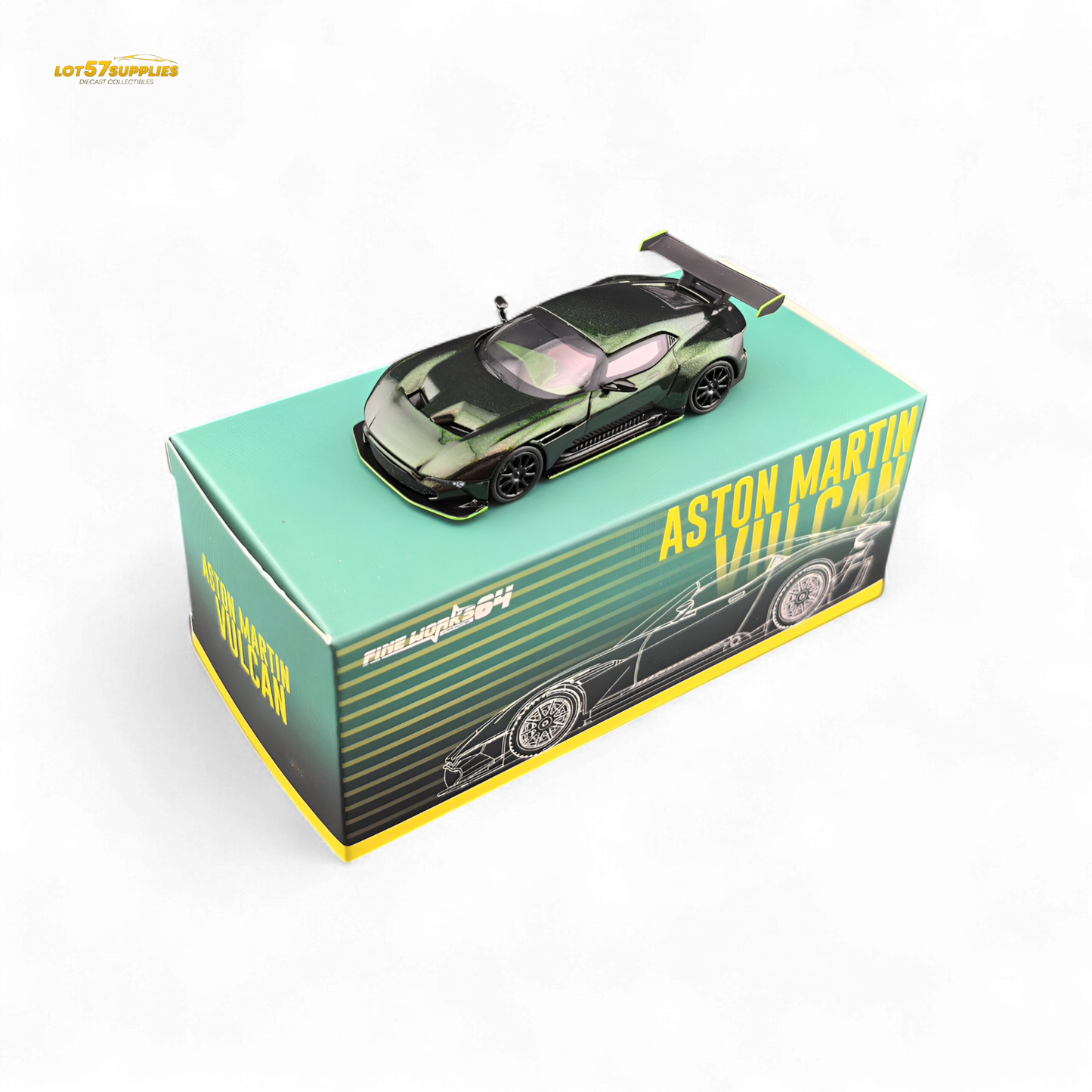 Fine Works64 Aston Martin Vulcan - Chameleon Green (2025 Foshan Convention and Exhibition) 1:64