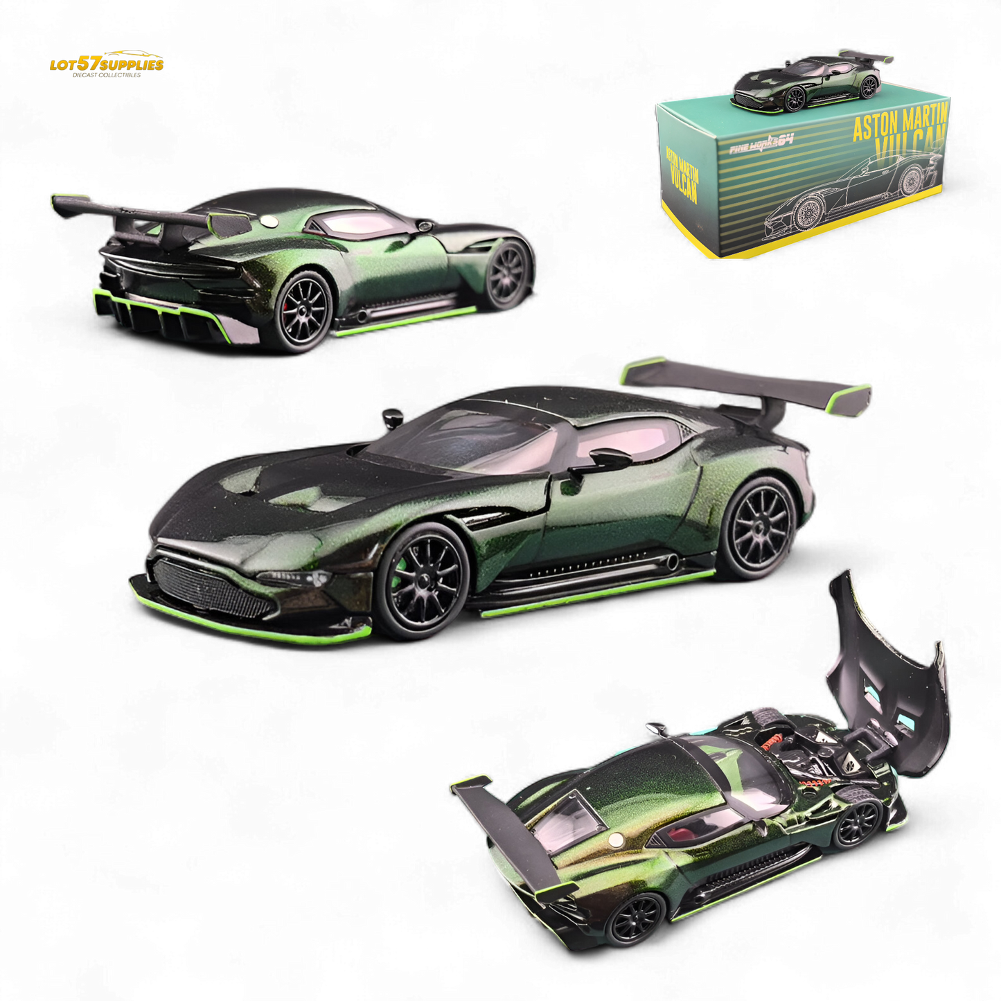 Fine Works64 Aston Martin Vulcan - Chameleon Green (2025 Foshan Convention and Exhibition) 1:64