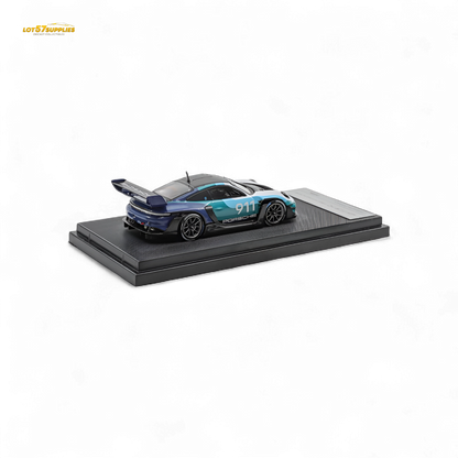 (Pre-Order) HKM Porsche 911 GT3 R Rennsport Blue-White 1:64